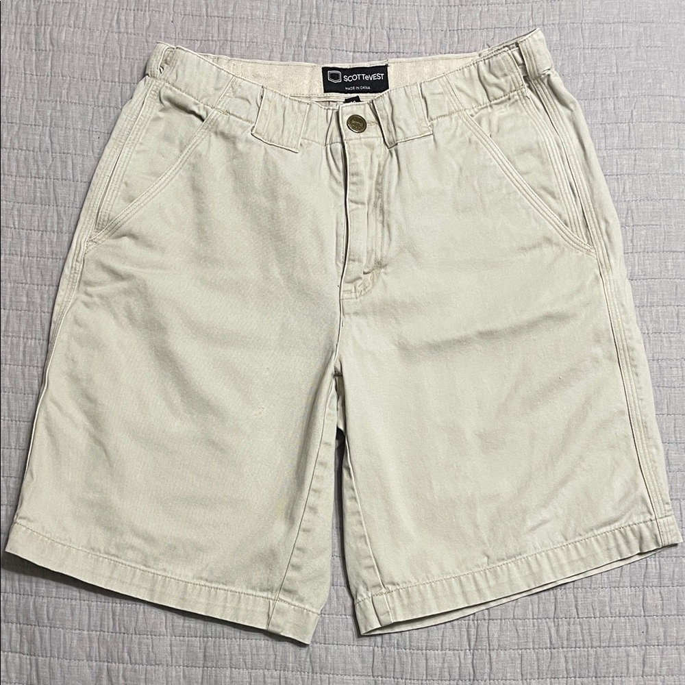 Scottevest Men's 30 TEC Cream Casual Shorts Flat Front Outdoor Casual Daily
